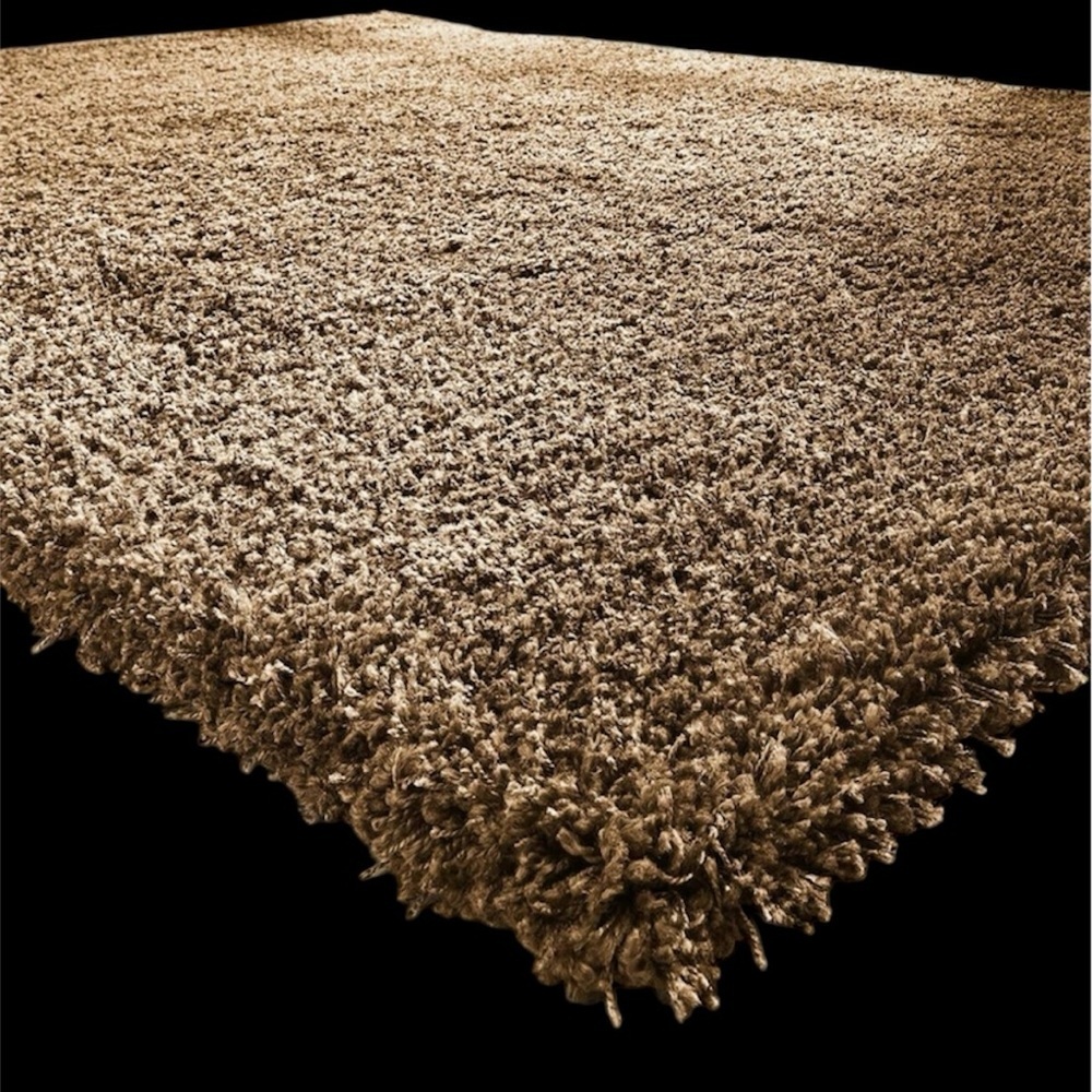 Large fuzzy shaggy Area rug in Taupe